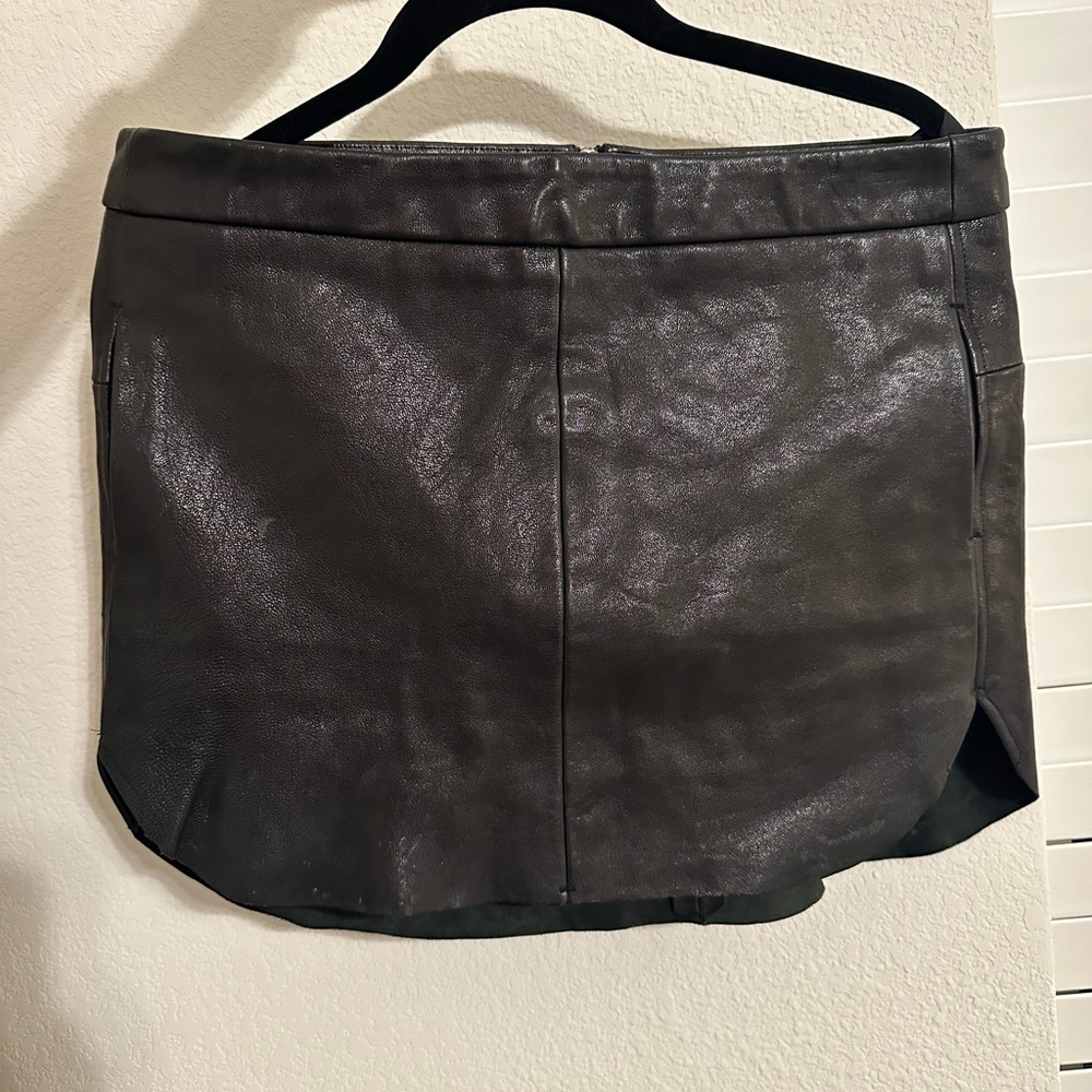 Mason Black Leather Mini Skirt